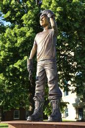 Photo of Hard Hat Kid sculpture by Lee Leuning and Sherri Treeby
