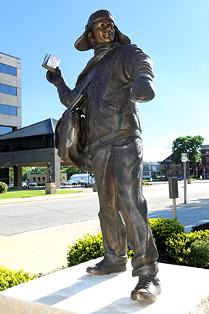 Photo of Paper Boy sculpture